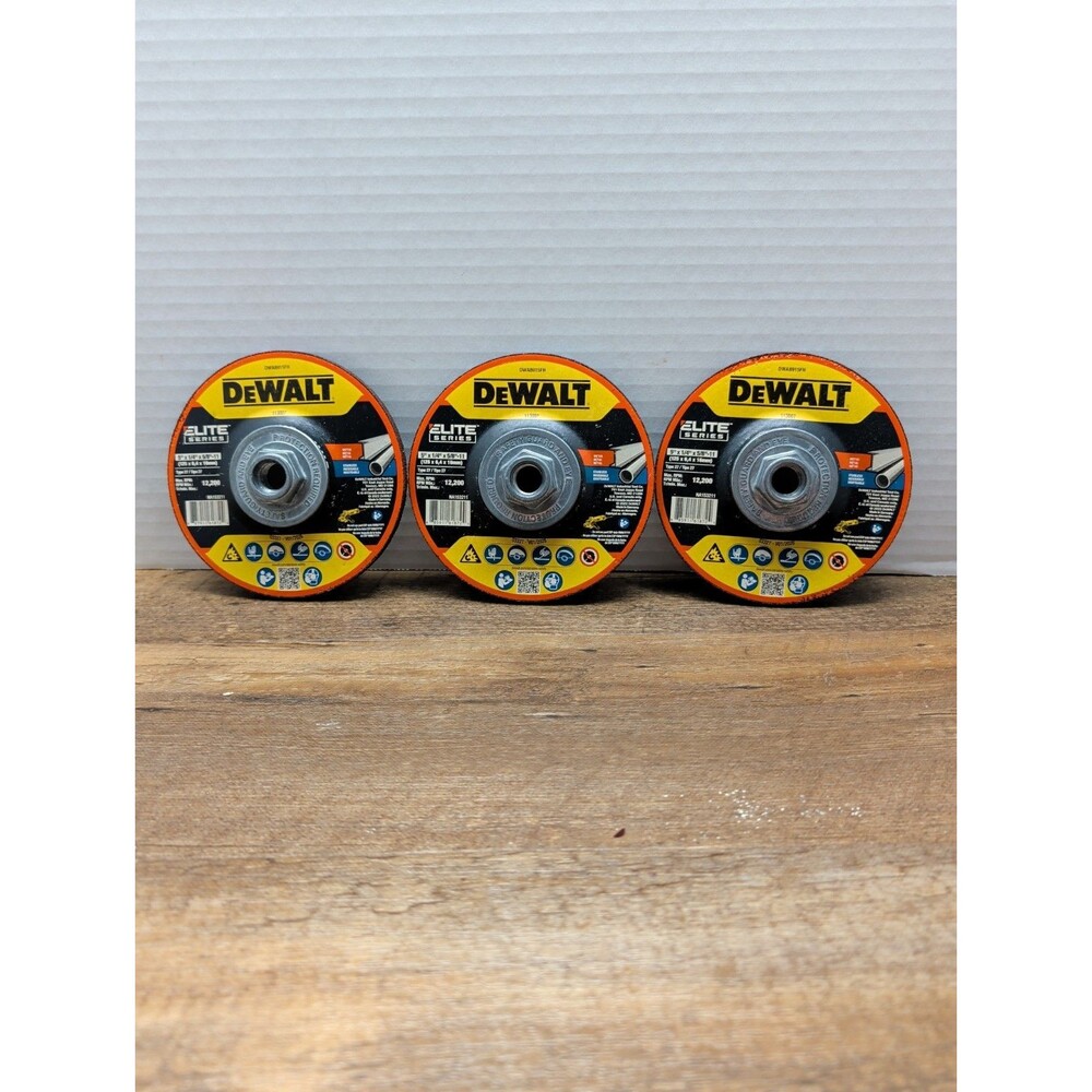3 DEWALT Elite Series 5" Grinding Wheels DWA8915FH 5/8"-11 Threaded Hub